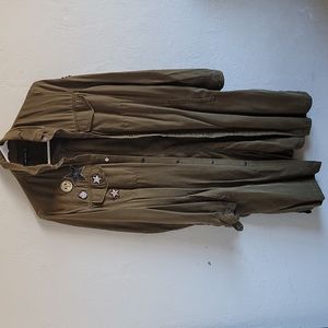 Army green shirt dress